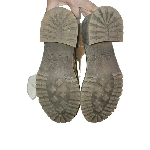 Roxy Wander Boots Women Size 8.5 Brown On Faux Leather & Fur Trim Lace Up - Picture 8 of 10